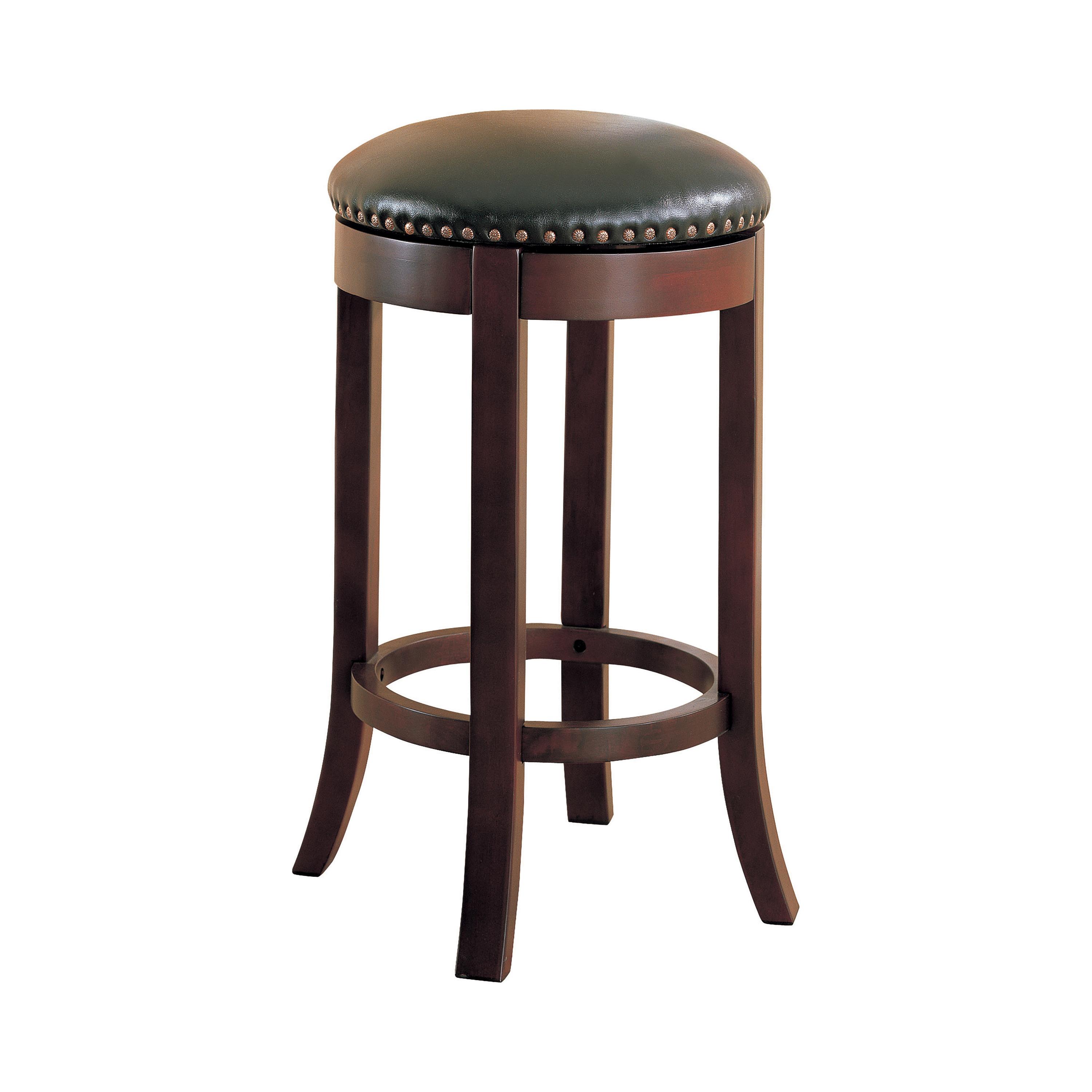 

    
Transitional Medium Brown Wood & Leatherette Bar Stool Set 2pcs Coaster 101060
