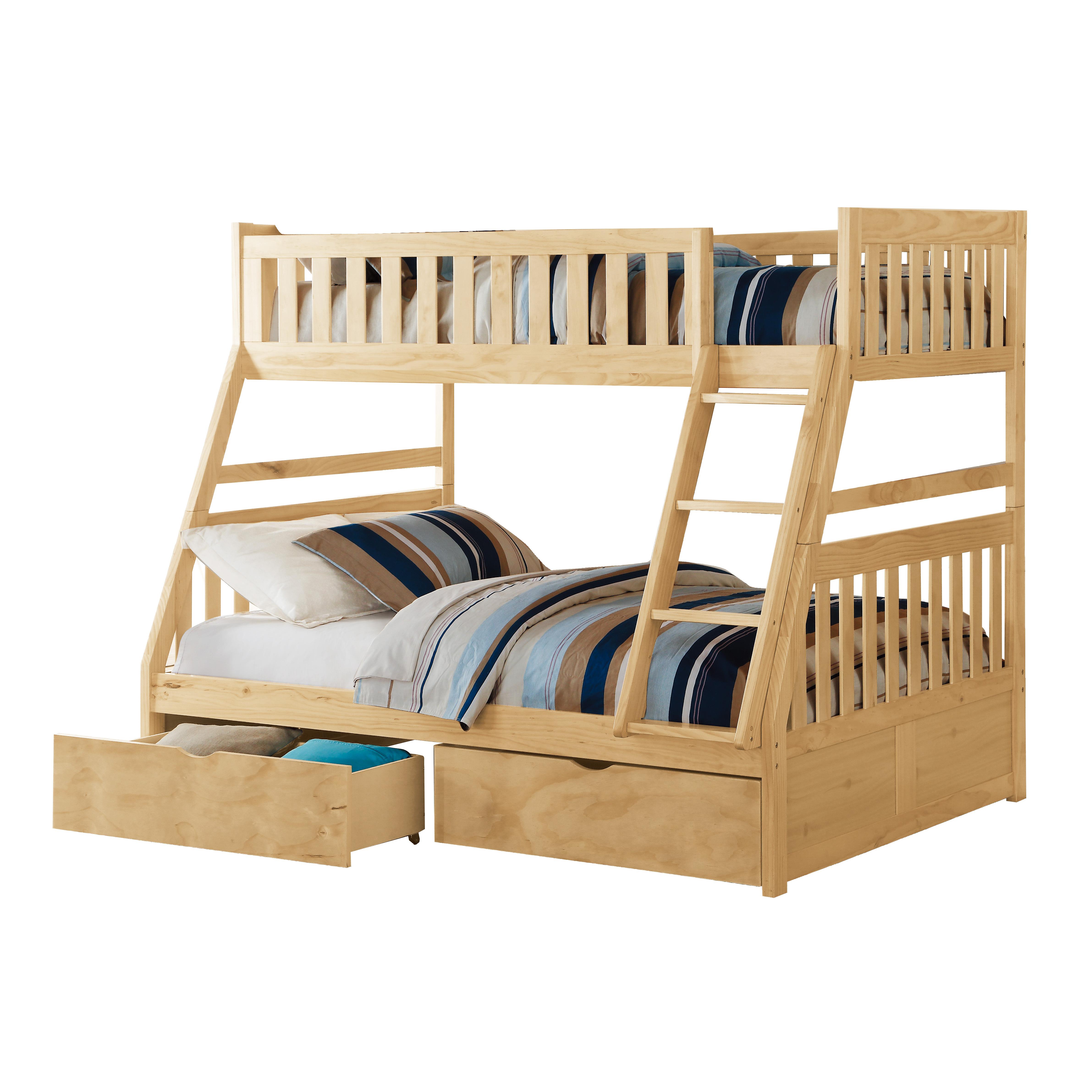 Transitional Twin/Full Bunk Bed B2043TF-1*T Bartly B2043TF-1*T in Natural 