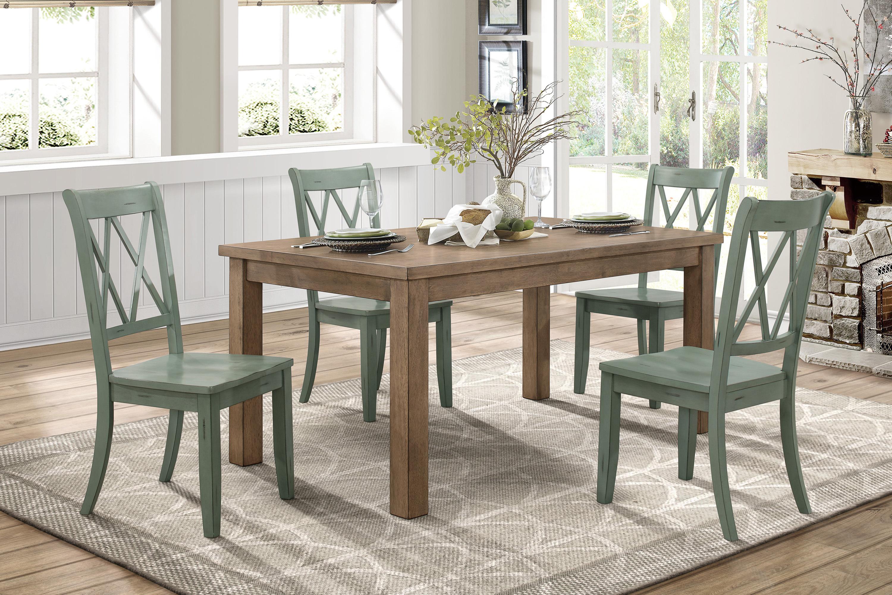 

                    
Homelegance 5516-66-TL*5PC Janina Dining Room Set Teal  Purchase 
