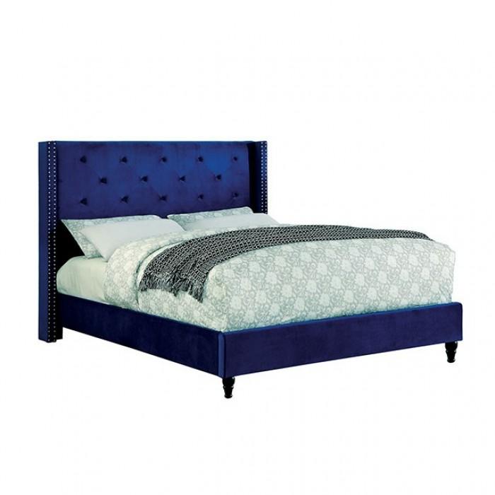 

    
Transitional Navy Solid Wood Queen Platform Bed Furniture of America Anabelle CM7677NV-Q
