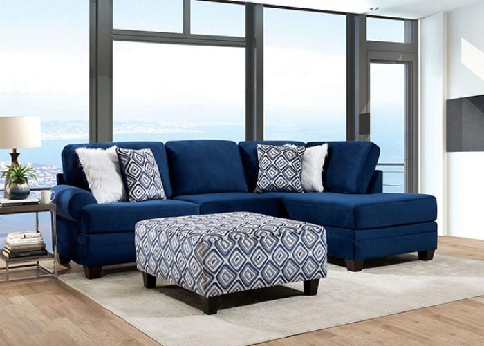 Transitional Sectional Living Room Set Waldport Sectional Living Room Set 2PCS SM5175-SS-2PCS SM5175-SS-2PCS in Navy Microfiber