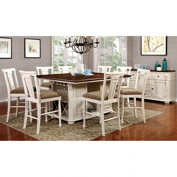 

    
Transitional Off-White & Cherry Solid Wood Counter Dining Set 5pcs Furniture of America Sabrina

