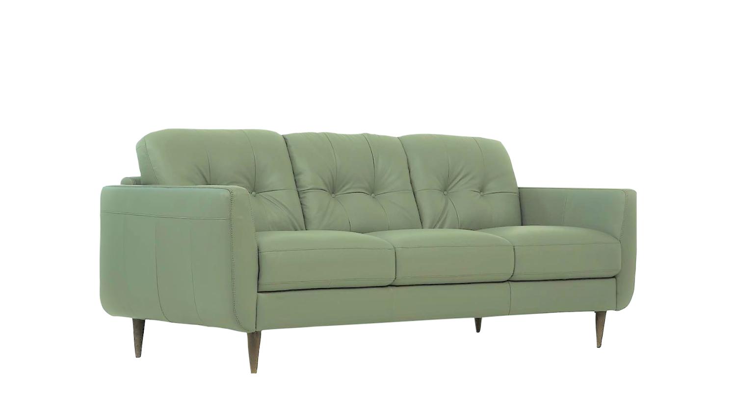 Transitional Sofa Radwan 54960 in Spring green Leather