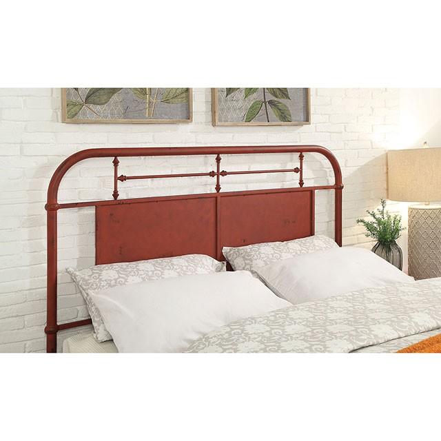 Contemporary Panel Bed Haldus Twin Panel Bed CM7502RD-T CM7502RD-T in Red 