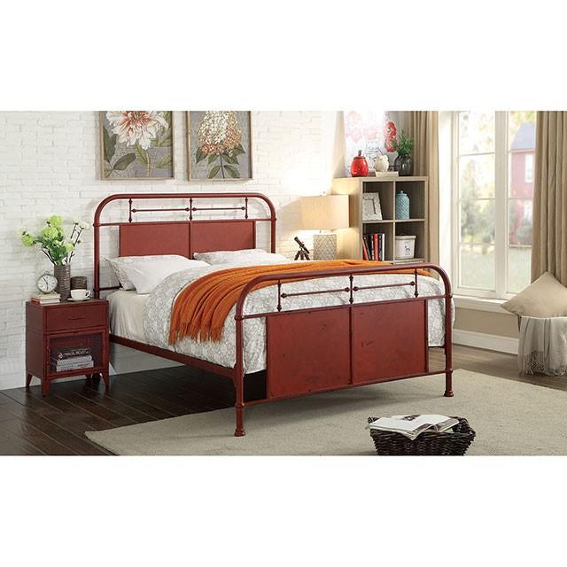 

    
Transitional Red Metal Twin Panel Bed Furniture of America Haldus CM7502RD-T
