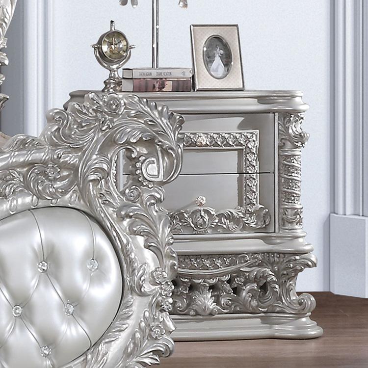 Traditional Nightstand HD-1808 HD-N1808 in Silver 