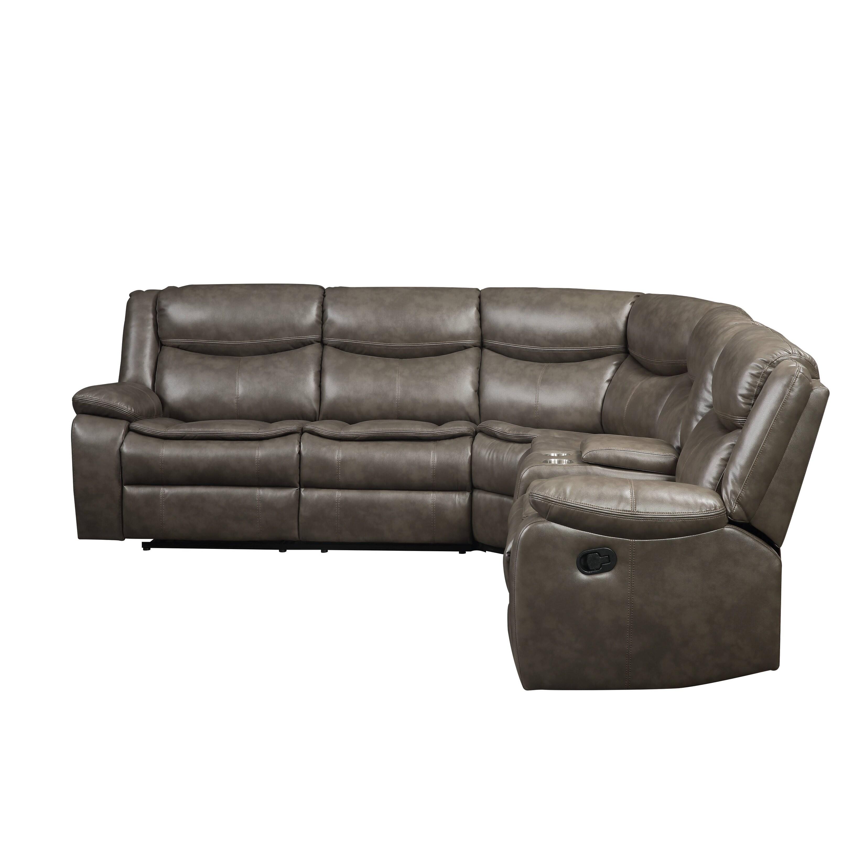 

                    
Acme Furniture Tavin L-shape Sectional Taupe Leather-Aire Match Purchase 
