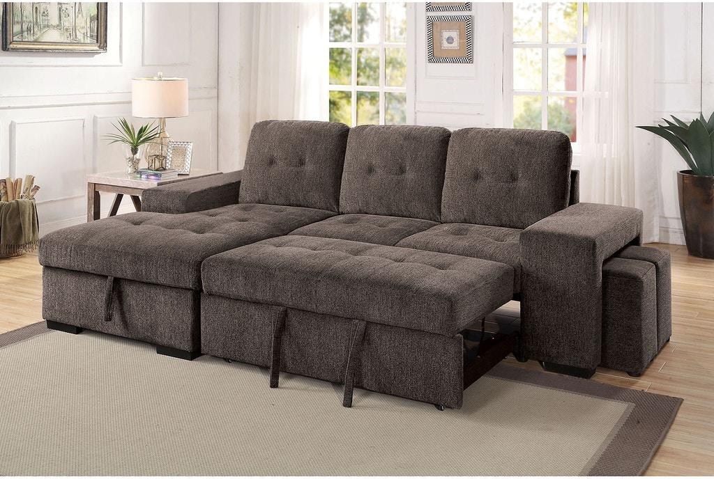 

    
Transitional Warm Gray Fabric Sectional Sofa Furniture of America CM6959GY Jamiya
