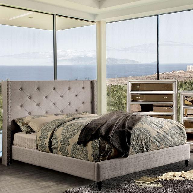 

    
Transitional Warm Gray Solid Wood King Platform Bedroom Set 3PCS Furniture of America Anabelle CM7677GY-EK-3PCS
