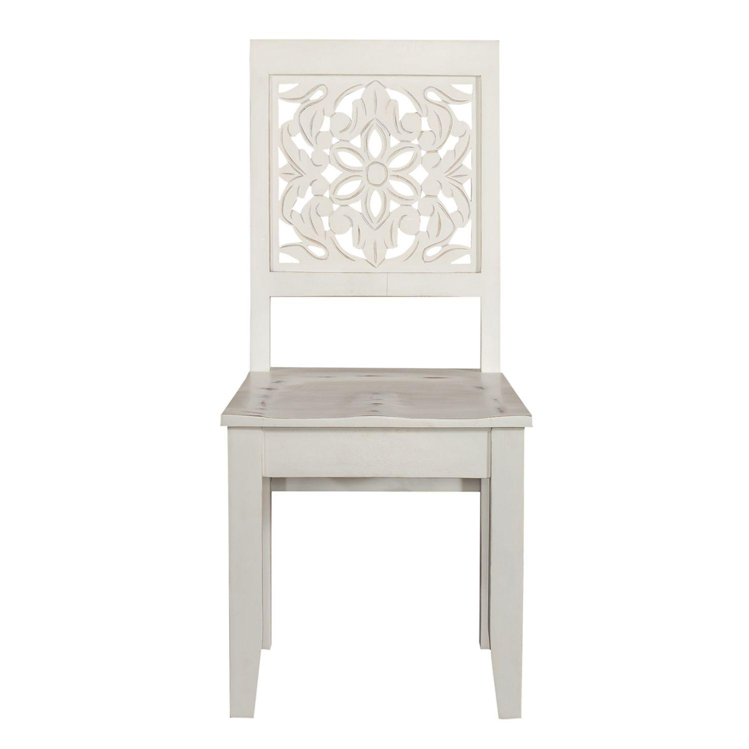 

    
Transitional Weathered White Finish Accent Chairs Set of 2 Trellis Lane Liberty Furniture
