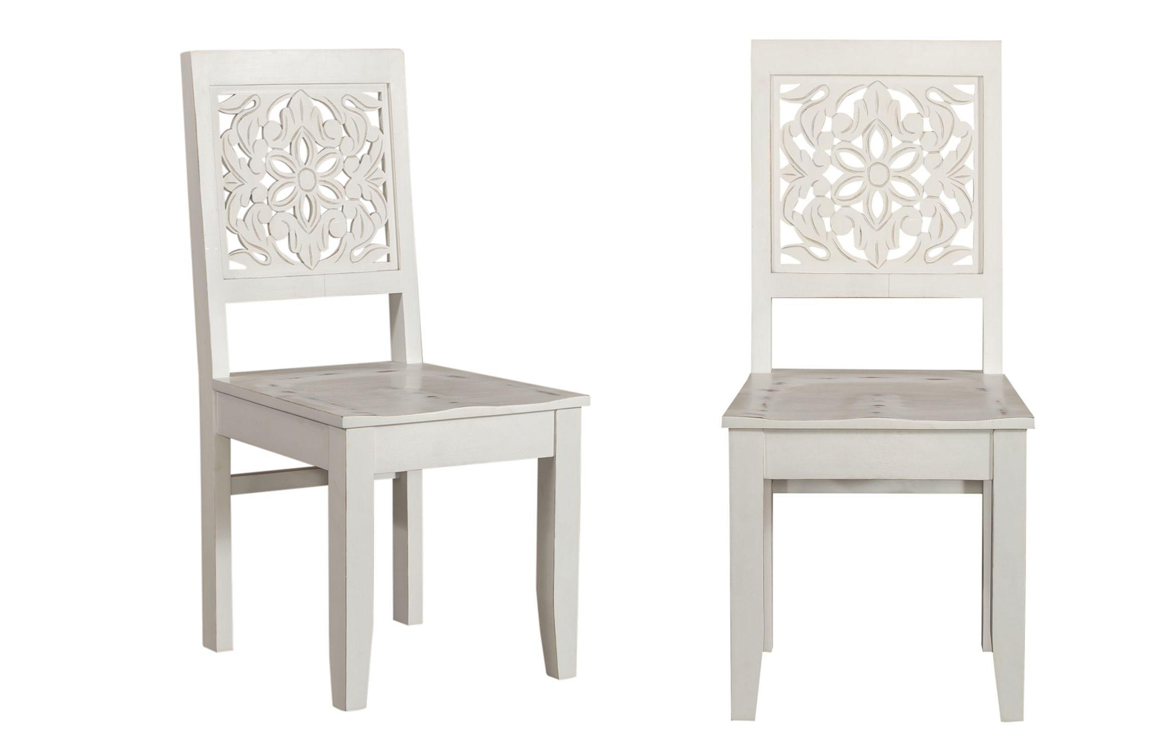 Transitional Accent Chair Trellis Lane 2094-AC3002-Set-2 in White 