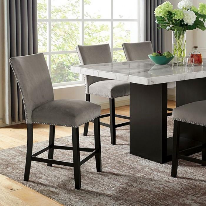 

    
Transitional White & Black Genuine Marble Counter Height Table Furniture of America CM3744PT Kian
