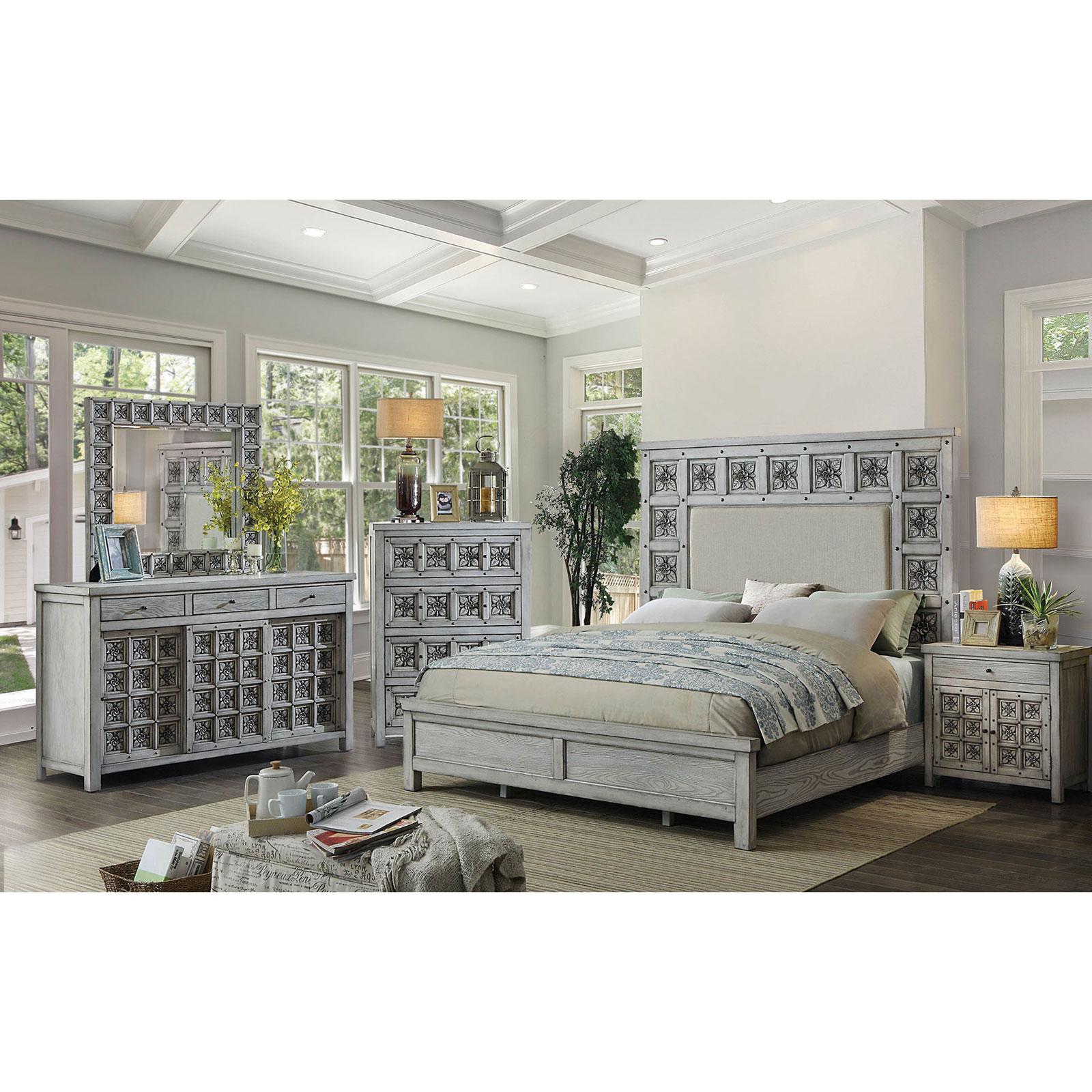 

    
Furniture of America PANTALEON CM7392Q Platform Bed White CM7392Q-BED
