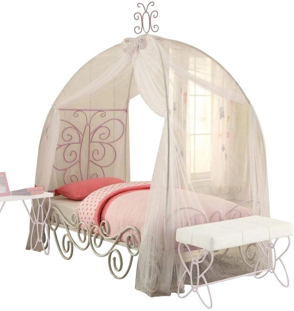 

    
Transitional White & Light Purple Full Bed w/ Butterfly Design Carriage by Acme Priya II 30535F
