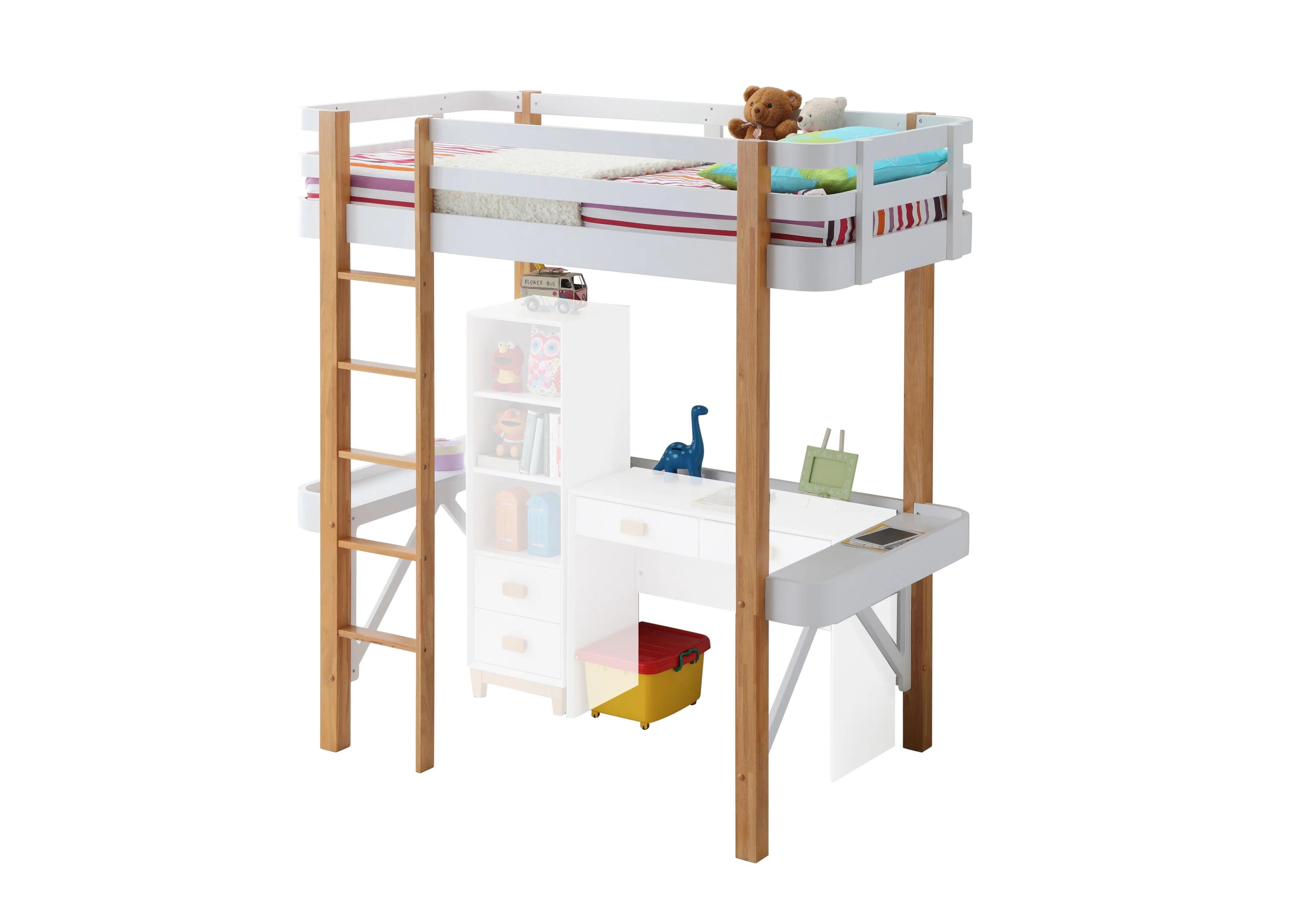 

    
White & Natural Twin Loft Bed by Acme Rutherford 37970
