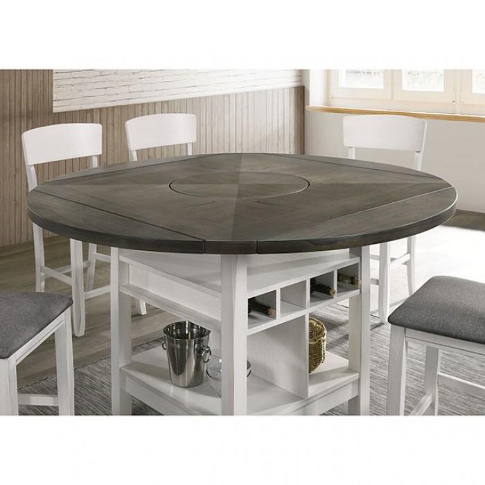 

                    
Furniture of America CM3733WG-RPT-Set-5 Stacie Counter Table Set White Fabric Purchase 
