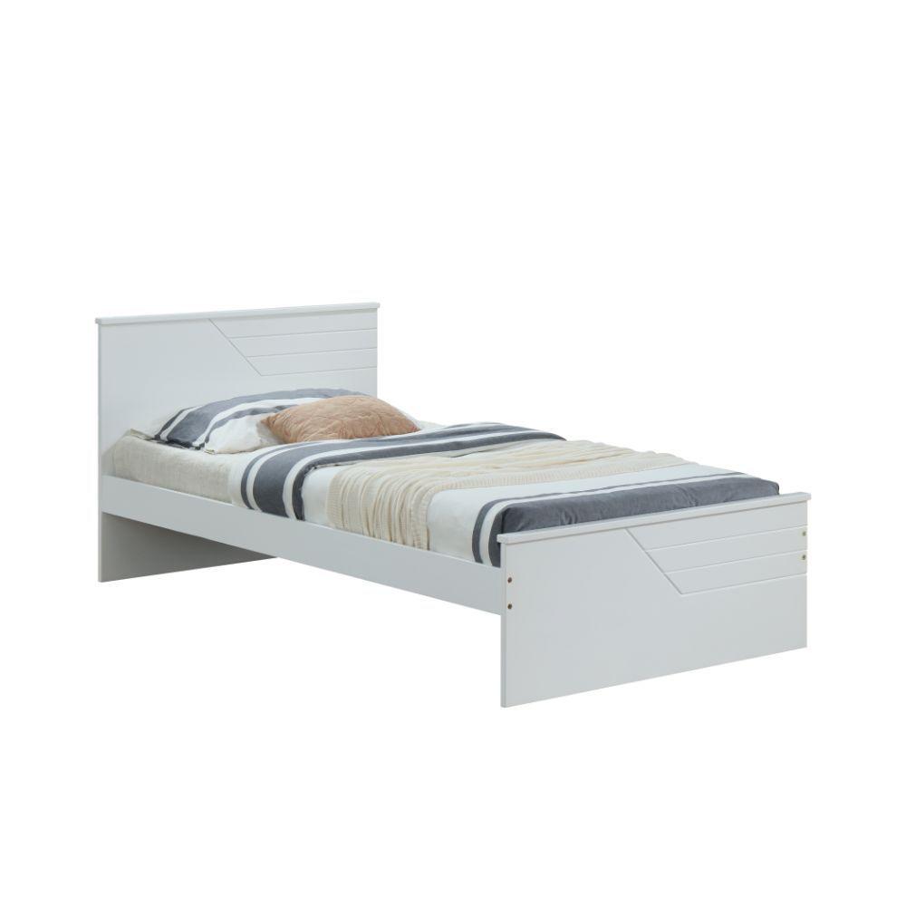 Transitional Twin bed Ragna 30770T in White 