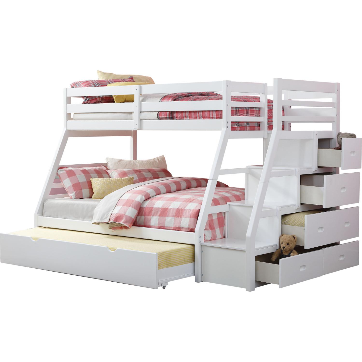 Transitional Twin/Full Bunk Bed Jason 37105 in White 