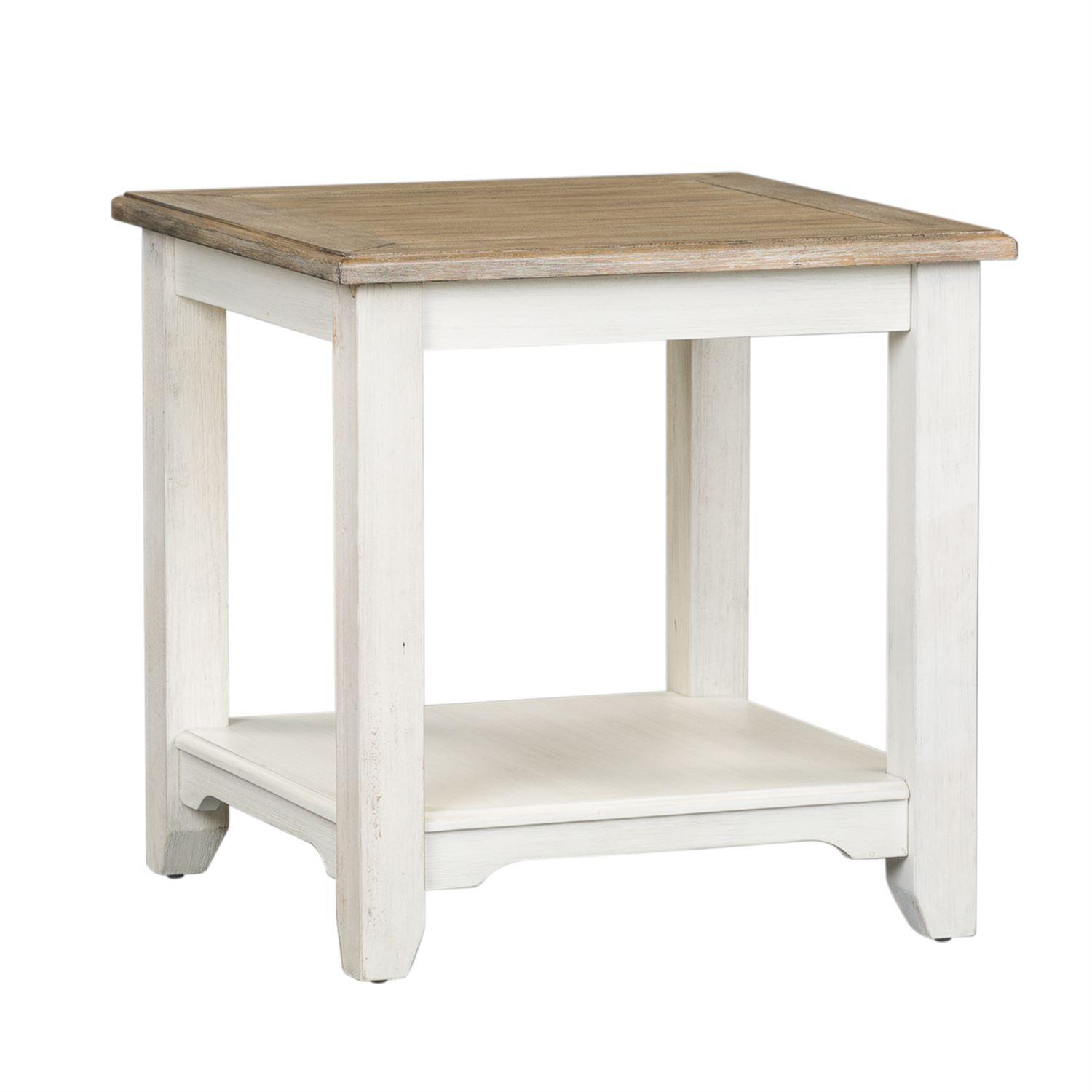 

    
Soft White Wash Finish Wood End Table Summerville (171-OT) Liberty Furniture
