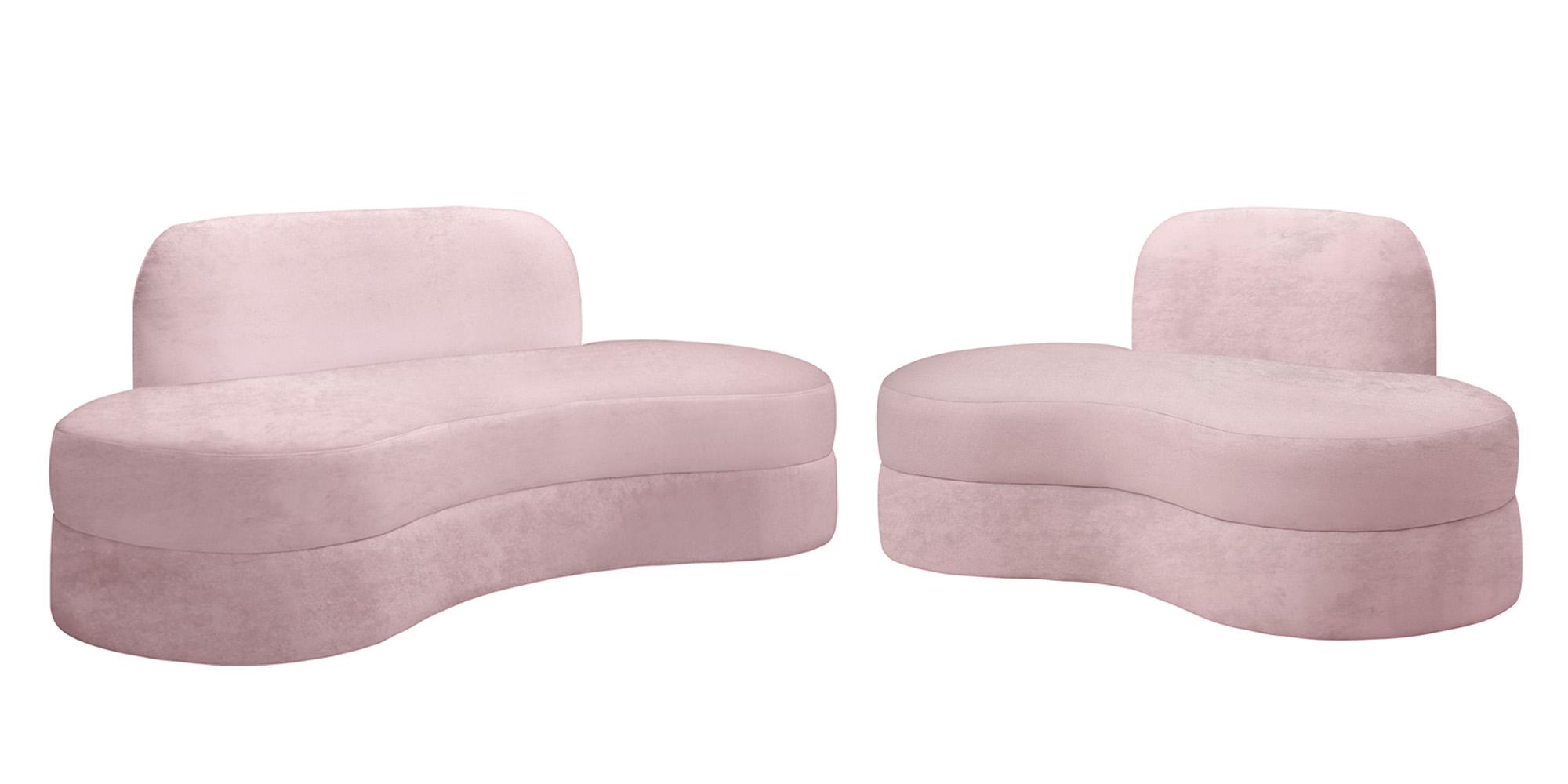 

    
Ultra Vogue Pink Velvet Lounge Sofa Set 2Pcs MITZY 606Pink-S Meridian Modern
