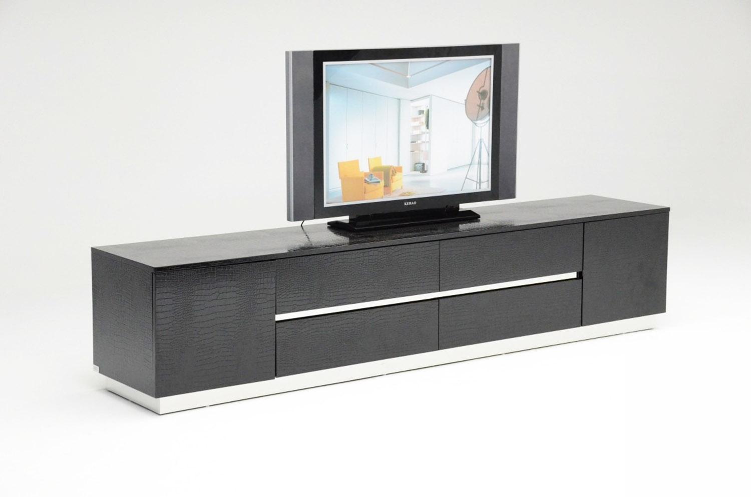 Contemporary, Modern TV Stand A&X Skyline VGUNAK588-230-BLK in Black 