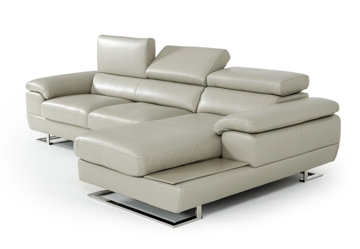 Modern Sectional Sofa VGNTINVICTUS-CAT-C-GRY VGNTINVICTUS-CAT-C-GRY in Gray Italian Leather