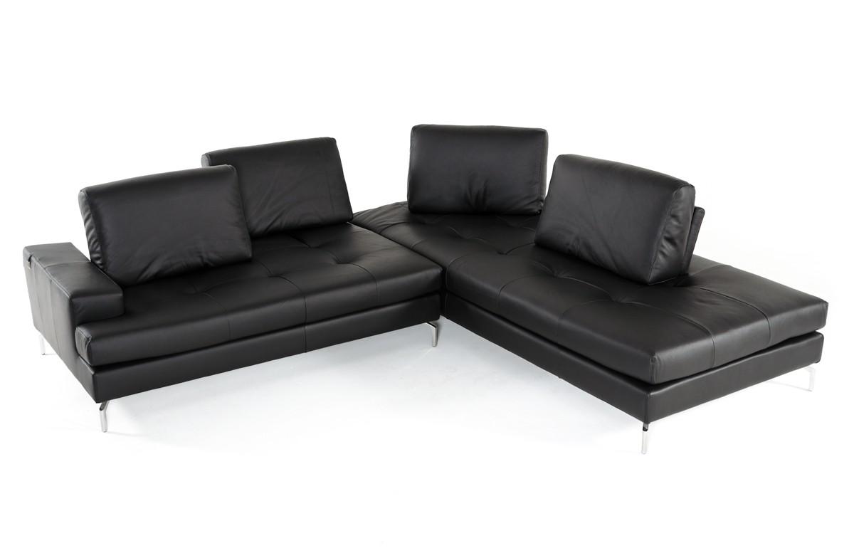 

    
VGNTVOYAGER-BLK Black Full Genuine Leather Sectional Sofa RIGHT VIG Estro Salotti Voyager
