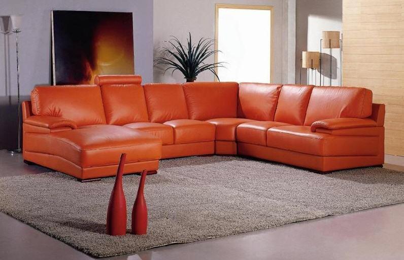 

    
VIG Furniture Divani Casa 2227 Sectional Sofa Orange VGEV2227
