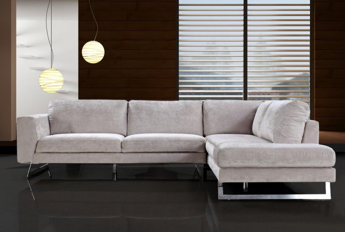 Modern Sectional Sofa Divani Casa Milano VG2T0659 in Gray Fabric