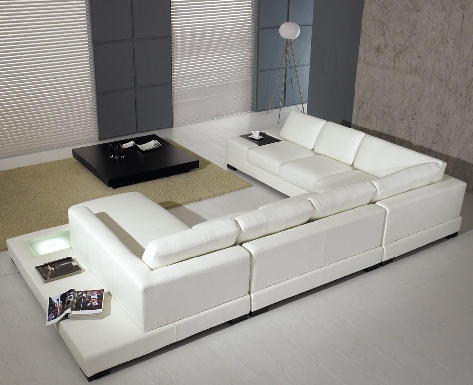 

    
Modern White Bonded Leather Sectional Sofa With Light VIG Divani Casa T35
