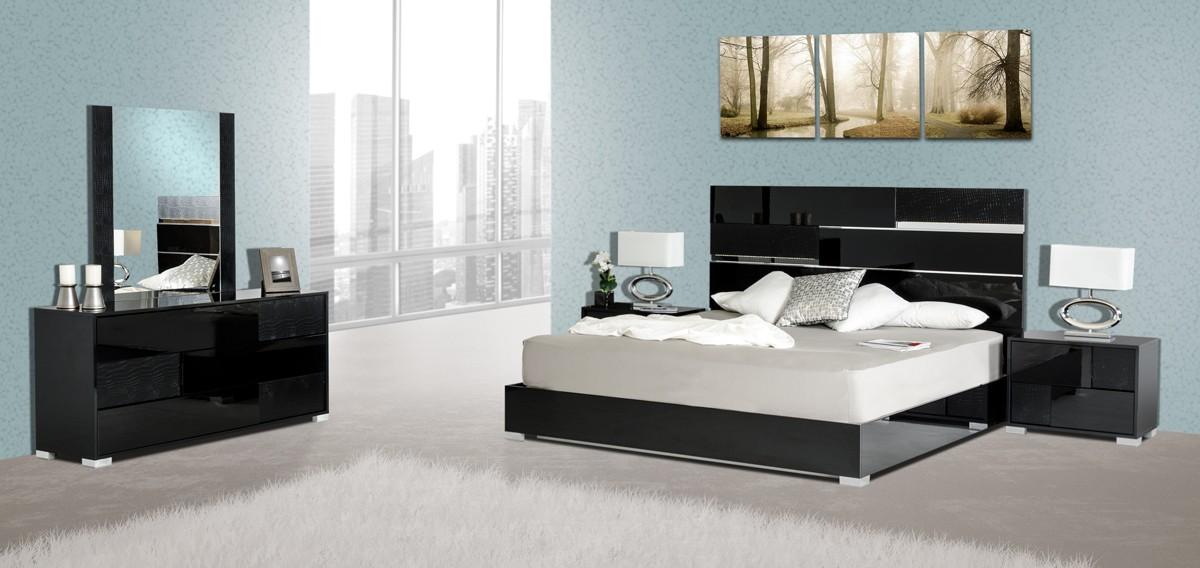 

    
VIG Modrest Ancona Black High Gloss Crocodile Textured Finish Eastern King Bedroom Set 5Pcs Made In Italy
