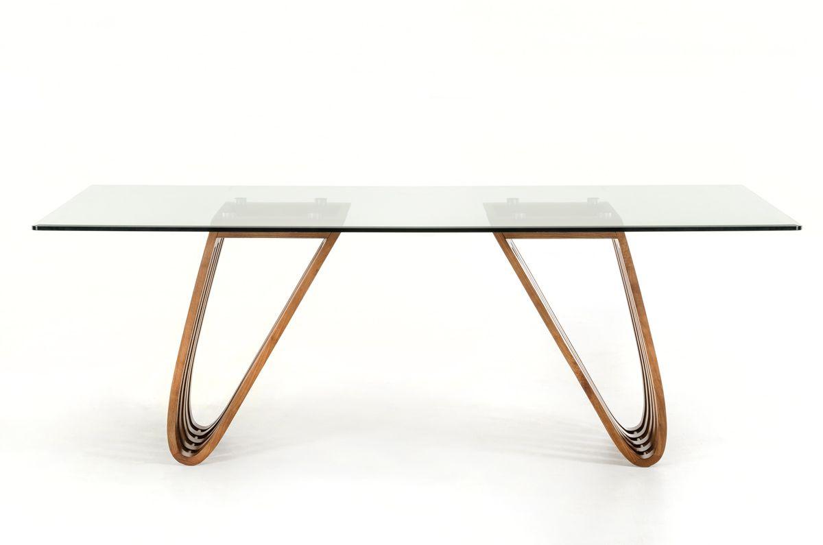 

    
Contemporary Walnut & Glass Dining Table by VIG Modrest Draper
