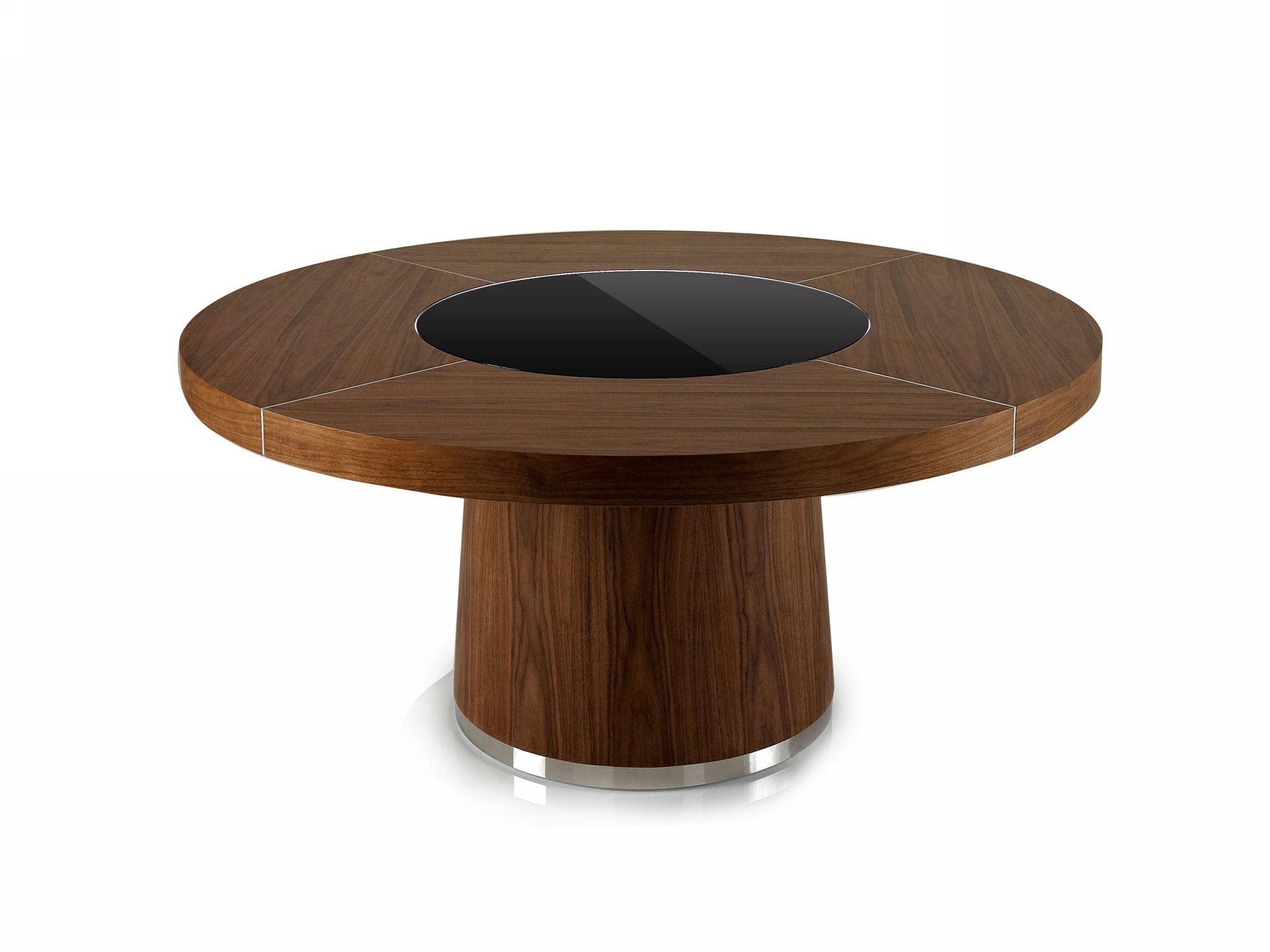 

    
Walnut & Black Round Modern Dining Table by VIG Modrest Houston
