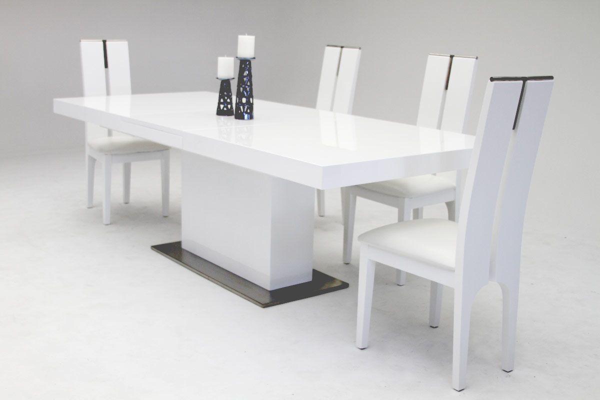 

    
 Order  Modern White & Stainless Steel Extendable Dining Table by VIG Modrest Zenith
