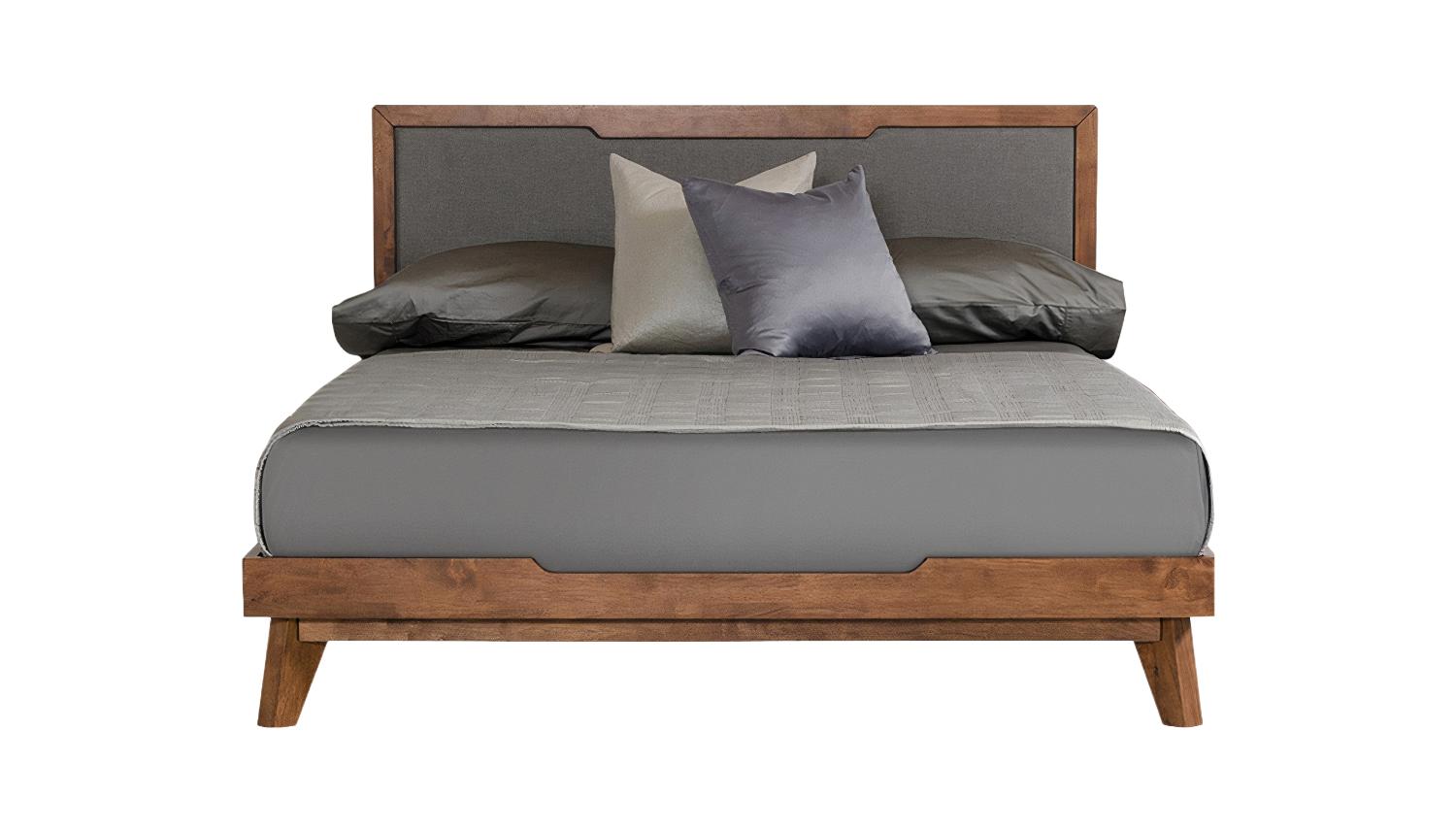 Contemporary, Modern Panel Bed Soria VGMABR-32-BED-K in Walnut Linen