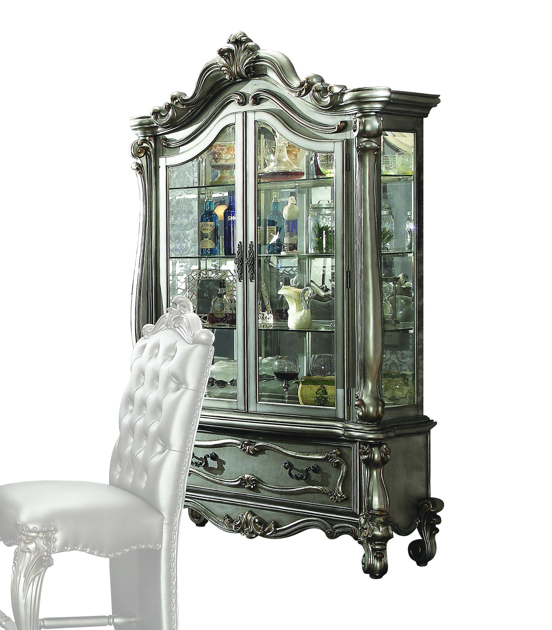 Traditional,  Vintage Curio Versailles-66838 Versailles-66838 in Platinum, Antique, Silver 
