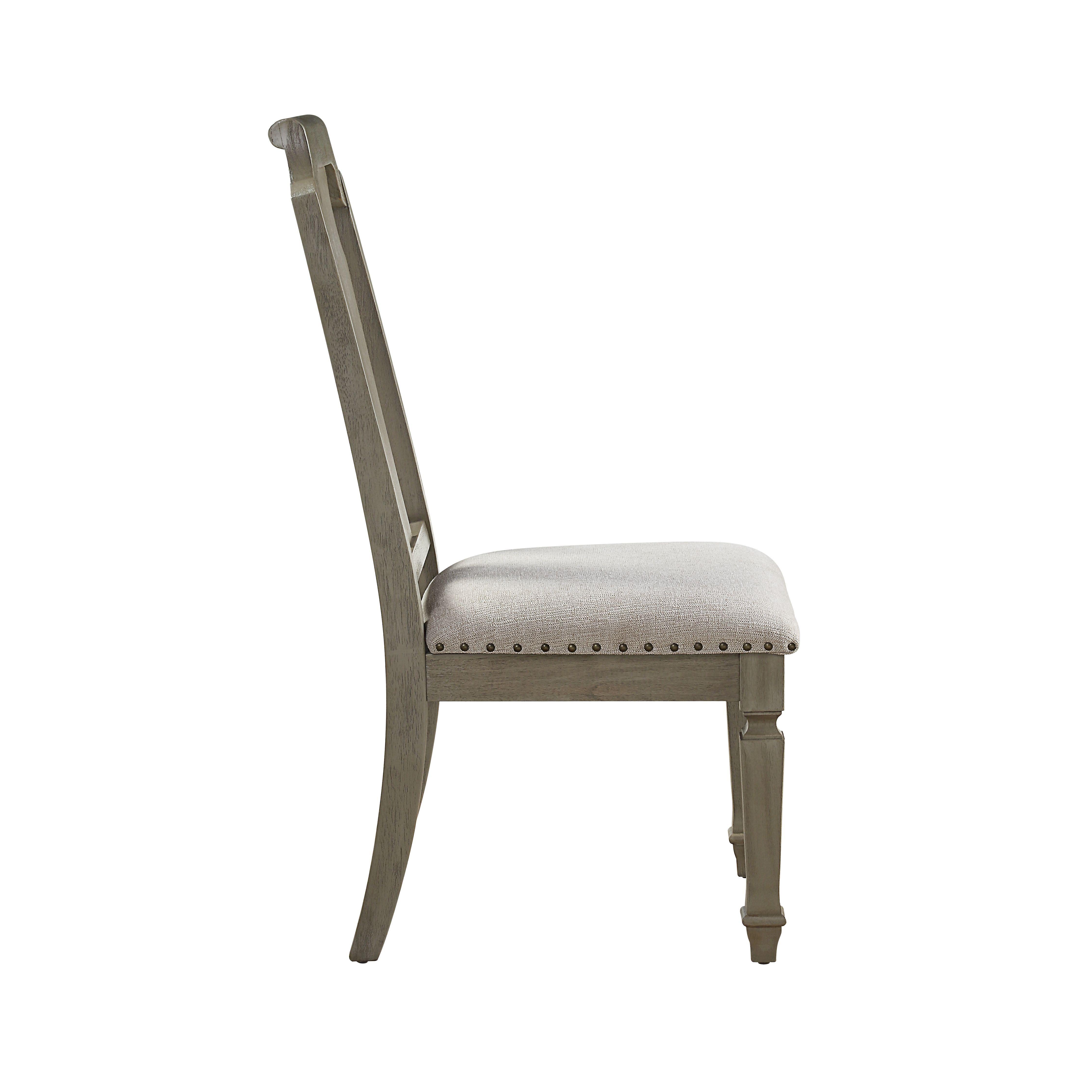 

    
Vintage Beige Linen & Weathered Oak 2 Dining Chairs by Acme Zumala 73262-2pcs
