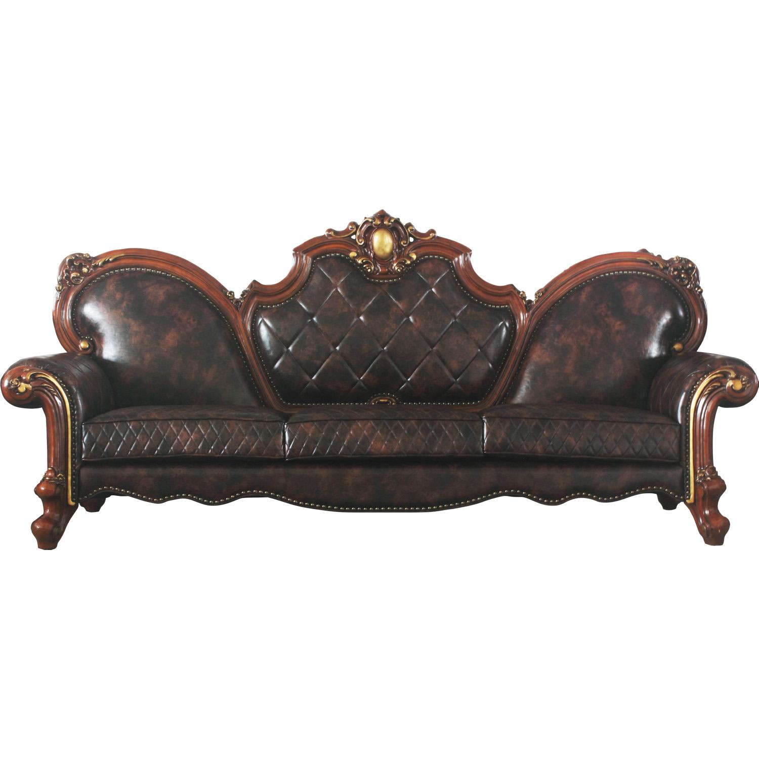 Classic, Traditional Sofa Picardy 58220 58220-Picardy in Oak, Cherry PU