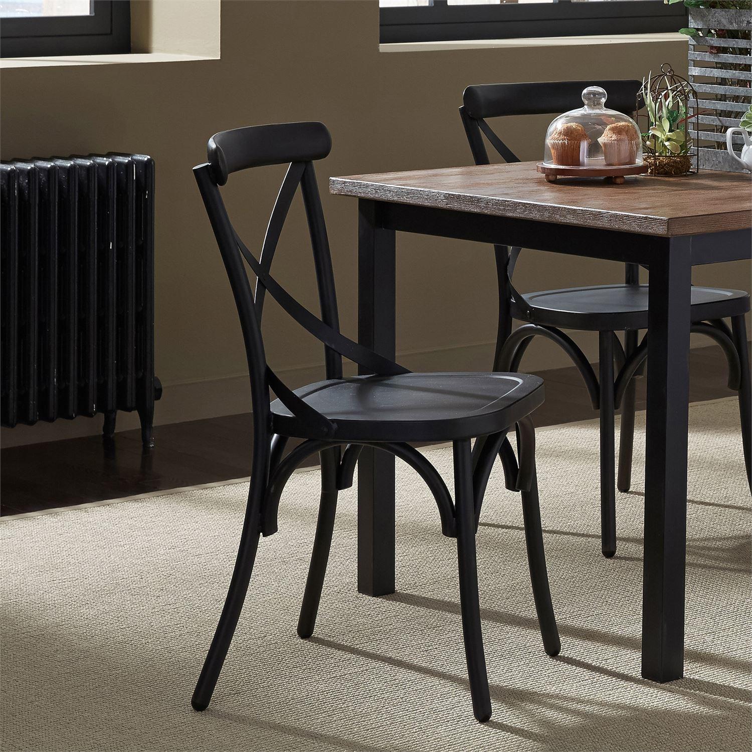 

    
Distressed Metal Finish Black Dining Side Chairs 2pcs 179-C3005-B Liberty Furniture
