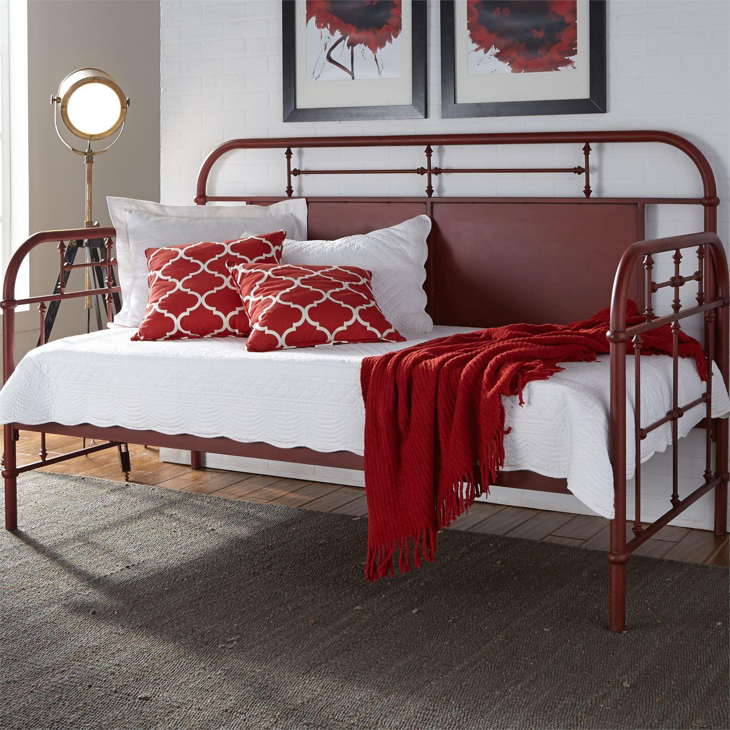 

    
Distressed Metal Finish Red Twin Daybed  179-BR11TB-R Liberty Furniture
