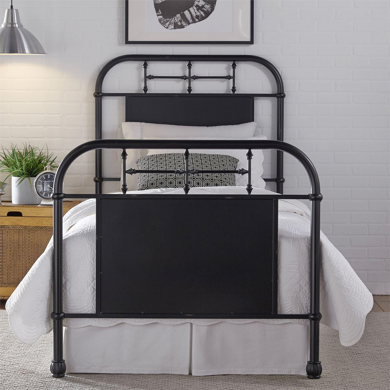 

    
Distressed Metal Finish Black Full Metal Bed 179-BR17HFR-B Liberty Furniture
