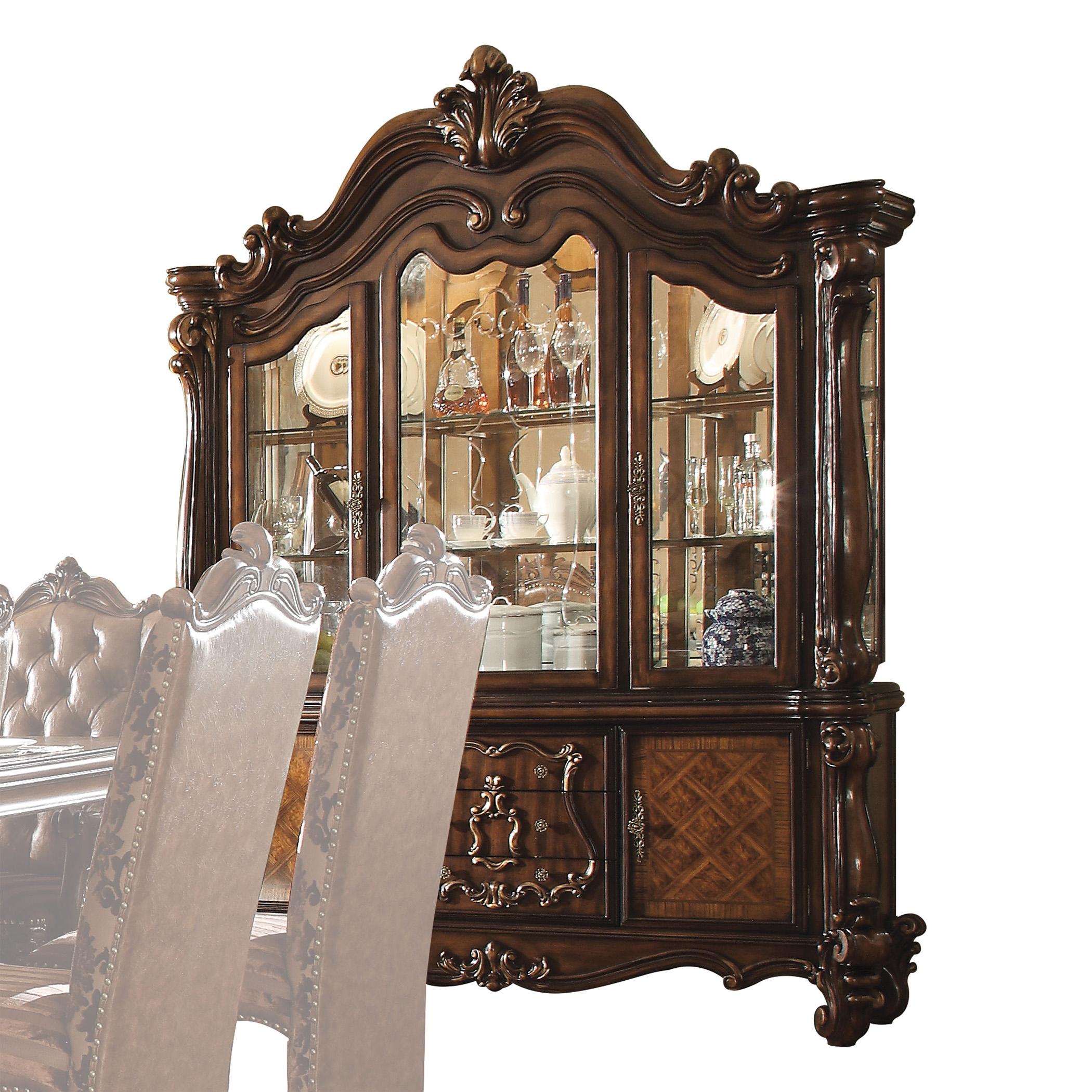 Traditional,  Vintage China Cabinet Versailles-61104 Versailles-61104 in Oak, Cherry 