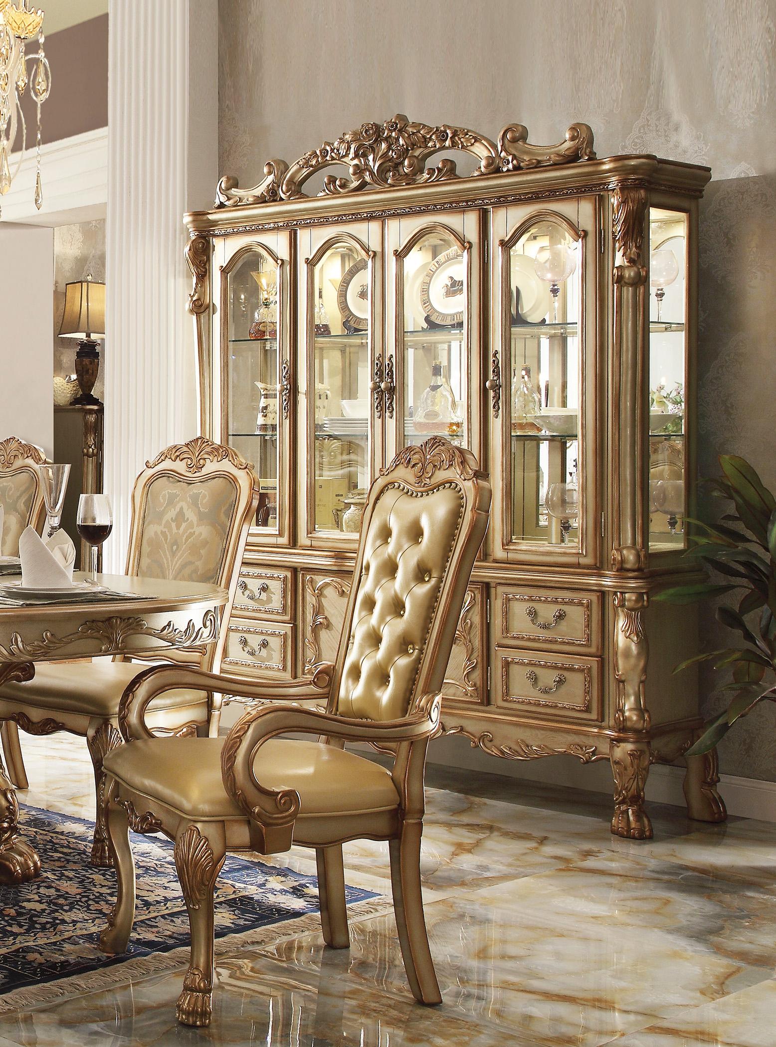 Traditional,  Vintage China Cabinet Dresden-63155 Dresden-63155 in Gold 