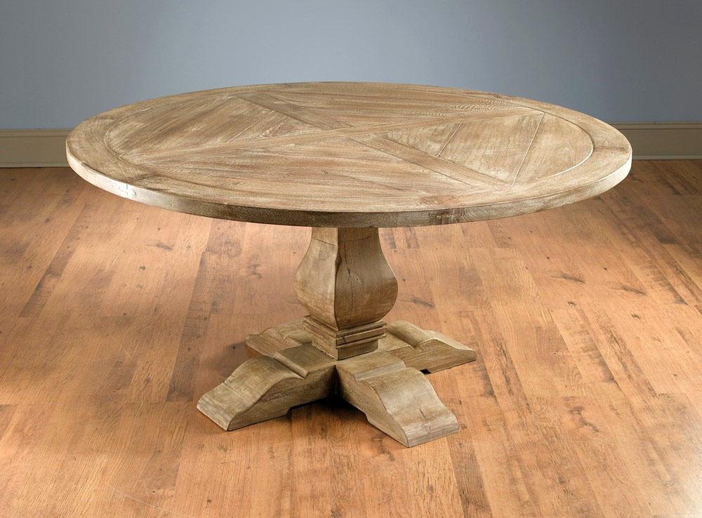 

    
Vintage Natural Wood Round Pedestal Dining Table by AA Importing Hamptons Collection
