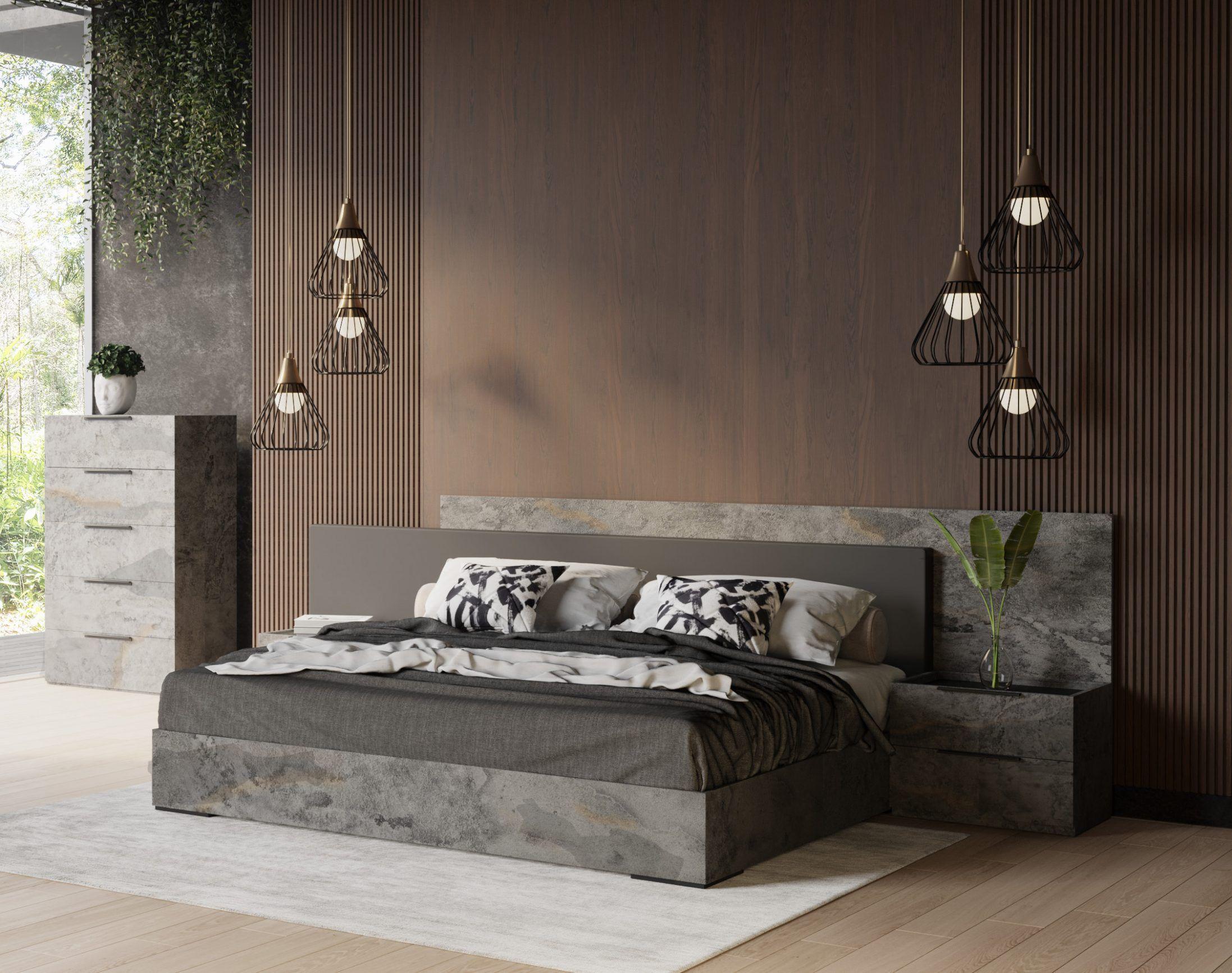 

    
Volcano Oxide Grey King Bedroom Set 3 Nova Domus Ferrara VIG Contemporary
