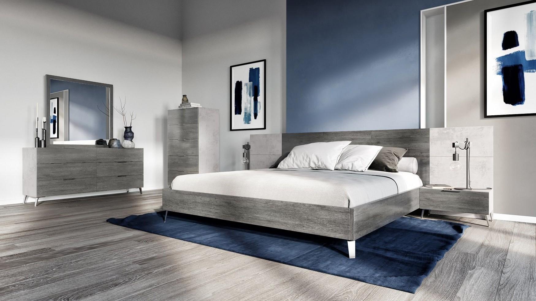 Contemporary, Modern Panel Bedroom Set Bronx VGACBRONX-SET-K-5pcs in Gray 