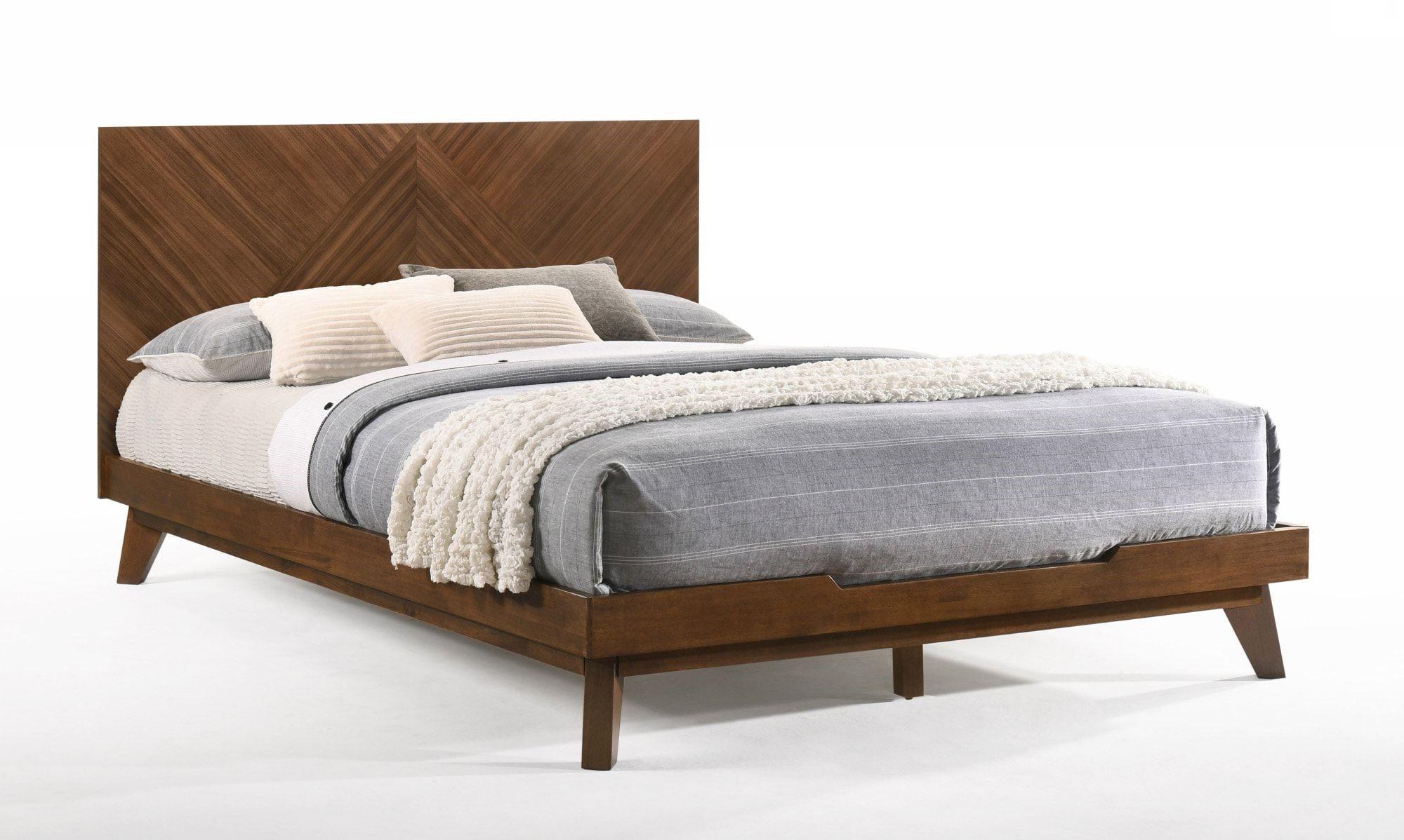 Contemporary, Modern Panel Bed Soren VGMABR-89 in Walnut 