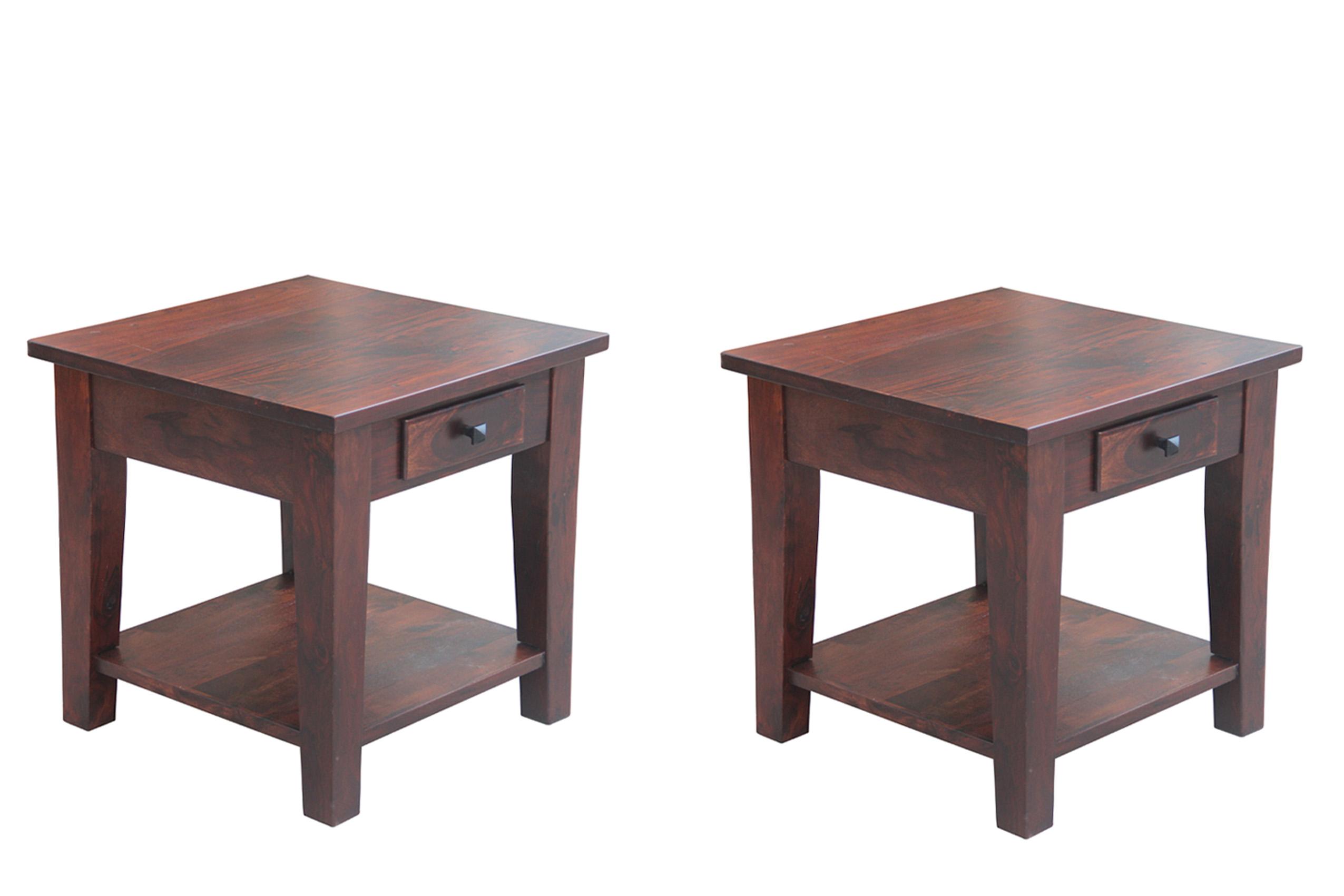 Classic End Table Set ISA-9010-Set ISA-9010-Set-2 in Walnut 