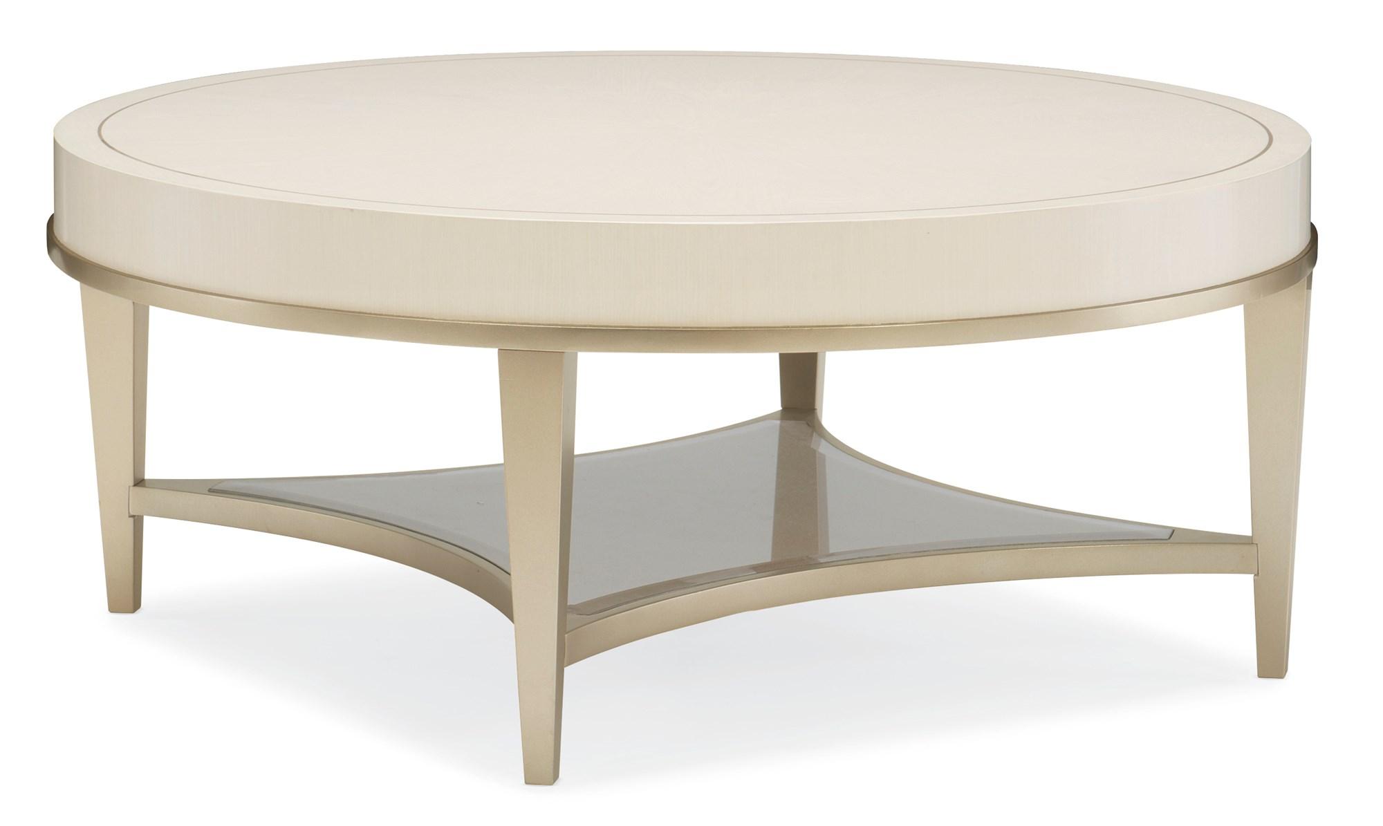 

    
Round Cocktail Table in Washed Alabaster ADELA by Caracole
