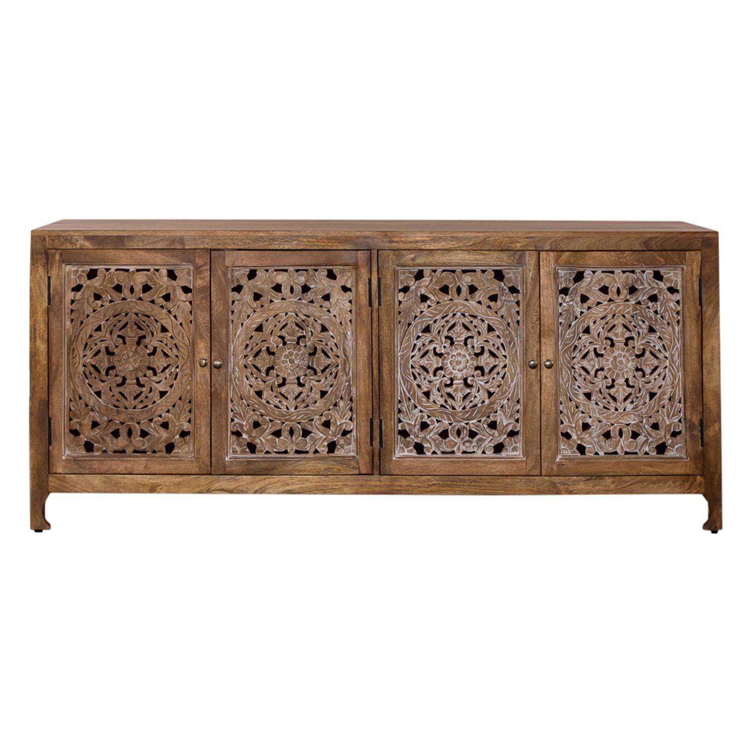 

    
Weathered Honey Finish 4 Door Accent TV Stand Marisol Liberty Furniture
